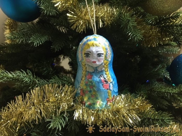 Ёлочная игрушка «Снегурочка» из папье-маше