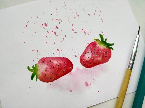 Как нарисовать клубнику акварелью Как нарисовать клубнику акварелью