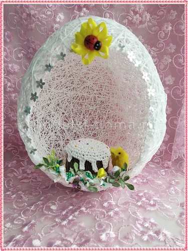 Пасхальное яйцо из ниток Пасхальное яйцо из ниток