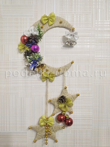 Новогоднее украшение «Месяц и звезды»