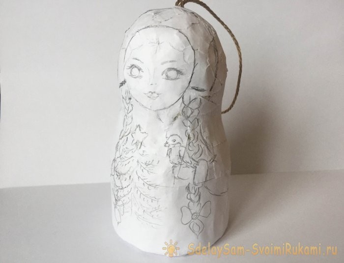 Ёлочная игрушка «Снегурочка» из папье-маше