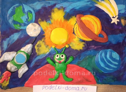 Поделки из пластилина на тему «Космос» Поделки из пластилина на тему «Космос»