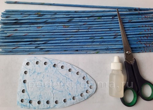 Лодочка-конфетница из бумажной лозы