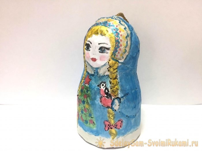 Ёлочная игрушка «Снегурочка» из папье-маше