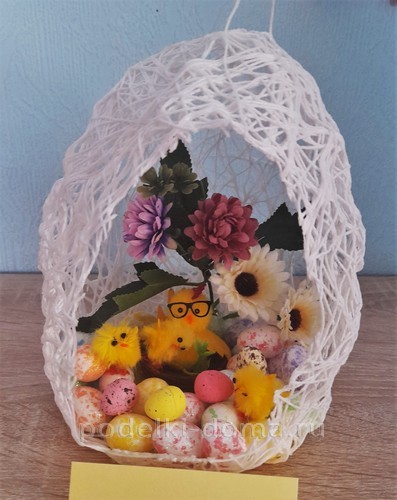 Пасхальное яйцо из ниток Пасхальное яйцо из ниток