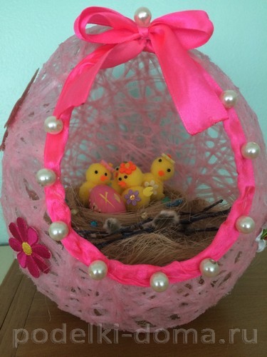 Пасхальное яйцо из ниток Пасхальное яйцо из ниток