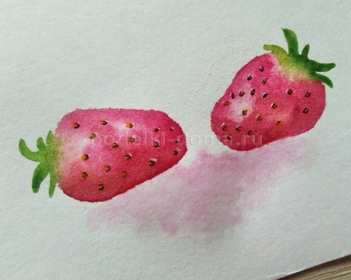 Как нарисовать клубнику акварелью Как нарисовать клубнику акварелью