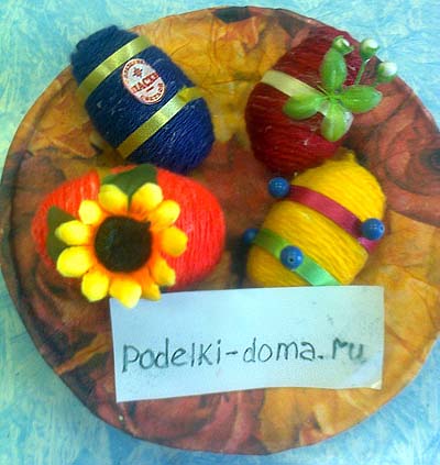 Пасхальное яйцо из ниток Пасхальное яйцо из ниток