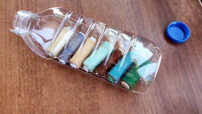 Теперь ничего не запутается. Способ хранения швейных ниток в ПЭТ бутылке