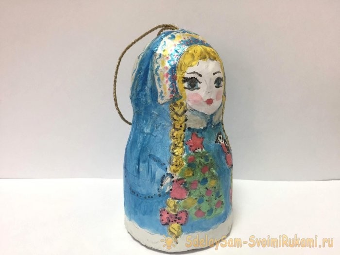 Ёлочная игрушка «Снегурочка» из папье-маше