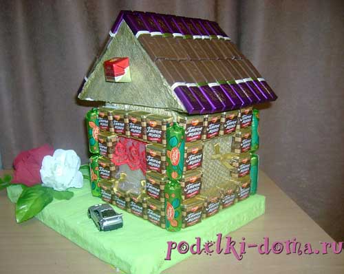 Домик и окошко — поделки из веточек