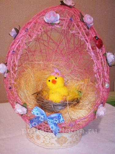 Пасхальное яйцо из ниток Пасхальное яйцо из ниток