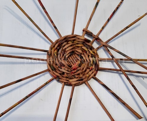 Букетница из газетных трубочек