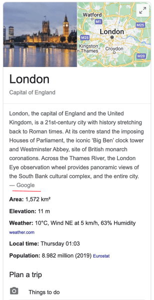 В блоках знаний могут появляться описания, созданные авторами Google В блоках знаний могут появляться описания, созданные авторами Google