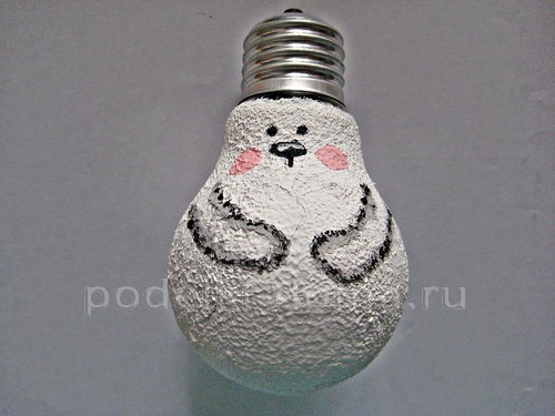 Игрушка на ёлку «Заяц» из лампочки