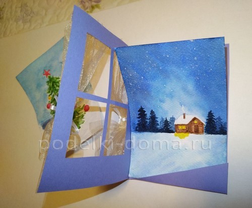 Новогодняя открытка «Окошко» Новогодняя открытка «Окошко»