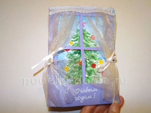 Новогодняя открытка «Окошко» Новогодняя открытка «Окошко»
