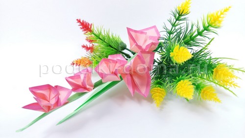 Цветы оригами: гладиолус и колокольчики Цветы оригами: гладиолус и колокольчики