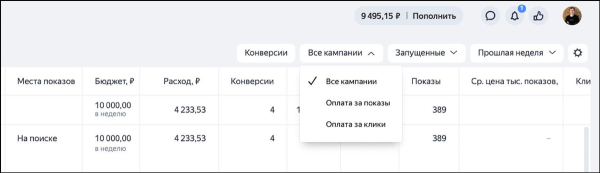Яндекс добавил статистику по всем типам кампаний на общую страницу «Кампании» Яндекс добавил статистику по всем типам кампаний на общую страницу «Кампании»