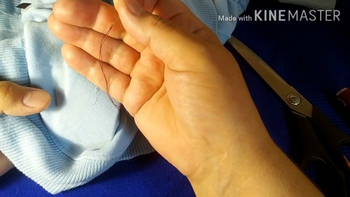 Как зашить дырку потайным швом при помощи скотча