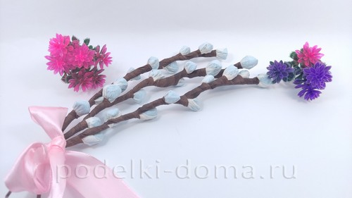 Аппликация «Верба» из пластилина Аппликация «Верба» из пластилина