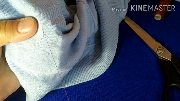 Как зашить дырку потайным швом при помощи скотча