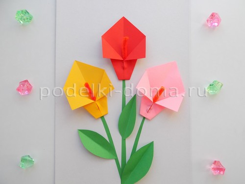 Цветы оригами: гладиолус и колокольчики Цветы оригами: гладиолус и колокольчики