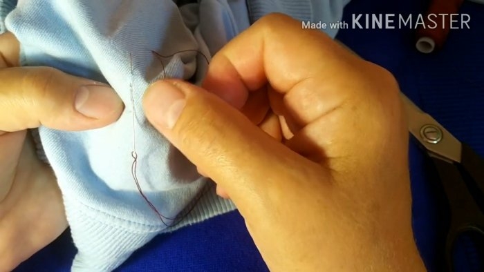 Как зашить дырку потайным швом при помощи скотча