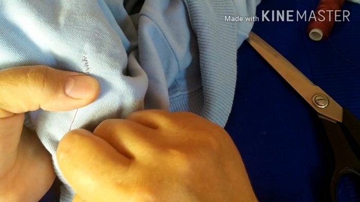 Как зашить дырку потайным швом при помощи скотча